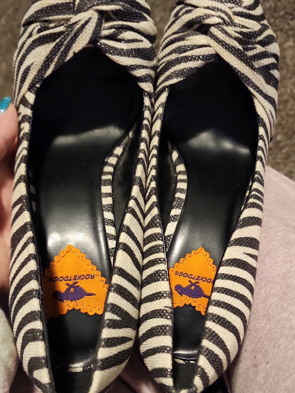 Rocket Dog Black and White Zebra Print Heels - Picture 11 of 11